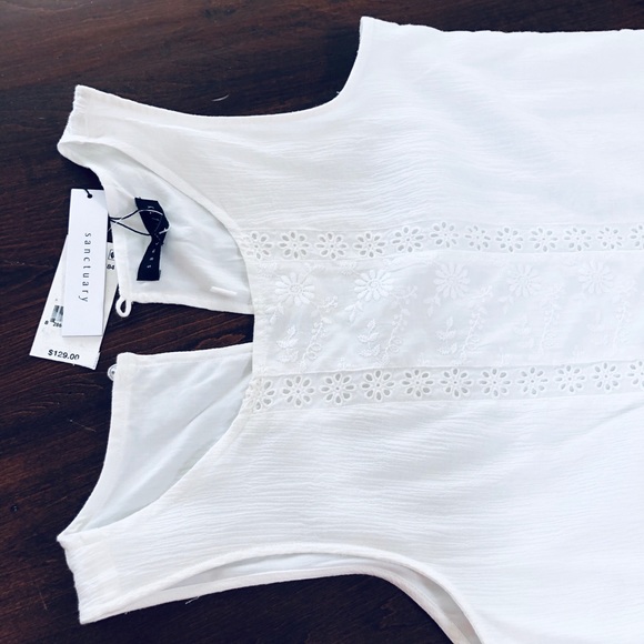 ❌SOLD❌Sanctuary white Boheme Eyelet Shift Dress - Picture 4 of 9